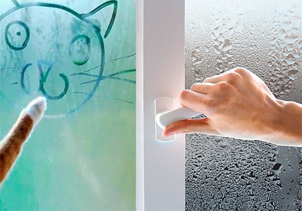 Сердечко на запотевшем стекле