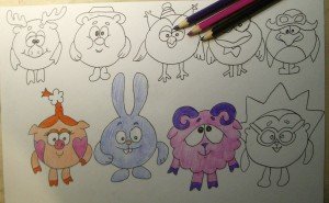 Смешарики рисунки карандашом