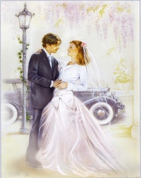 Свадьба в винтажных иллюстрациях