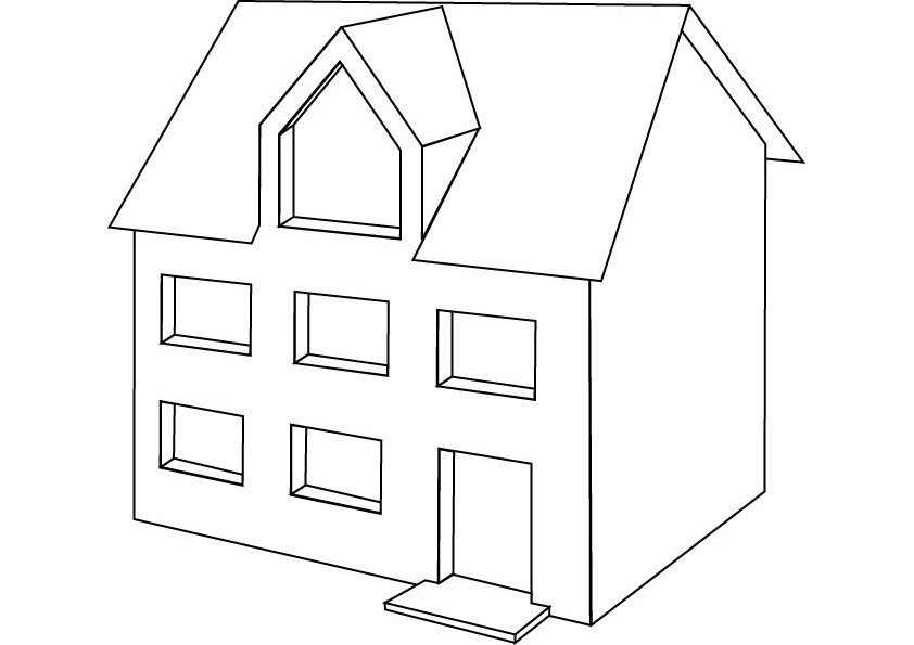 Как рисовать трехэтажный дом