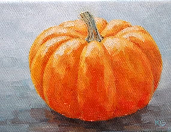 Тыква акварелью