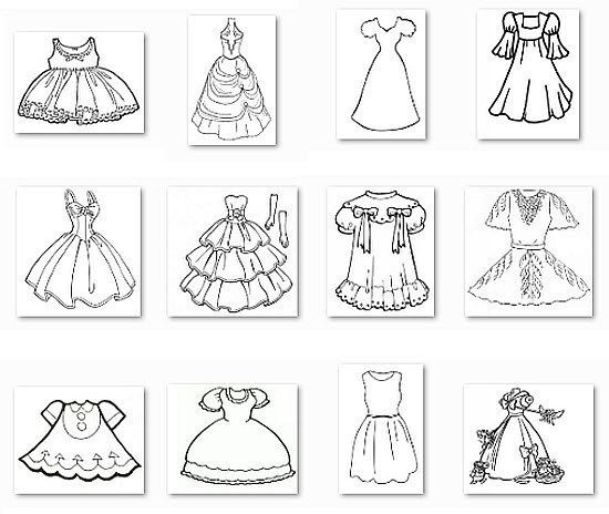 Трафарет платья