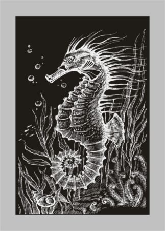 Гравюра "морской конек"