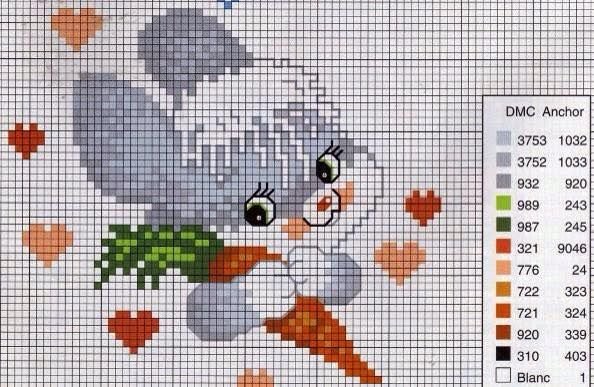Вышивка маленький зайчик