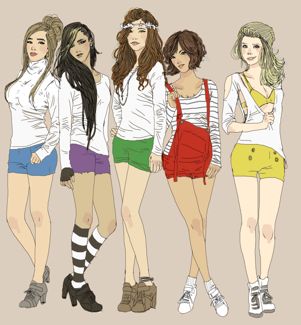 Тг группа девочек. Ларри фем версия. 4 Подруги. Несколько девушек нарисованные. Четыре девушки мультяшные.