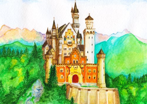 Замок красками для детей