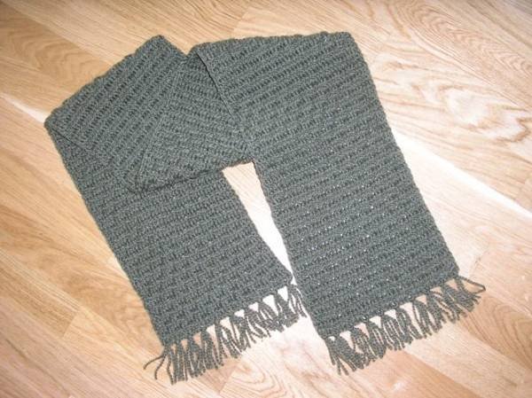 Мужской шарф из мохера спицами