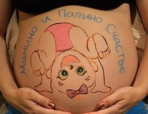 Рисунки на животе у беременных