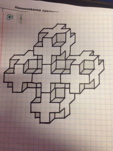 Узоры по клеточкам в тетради