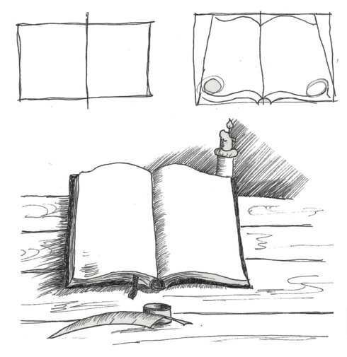 Рисуем книгу поэтапно