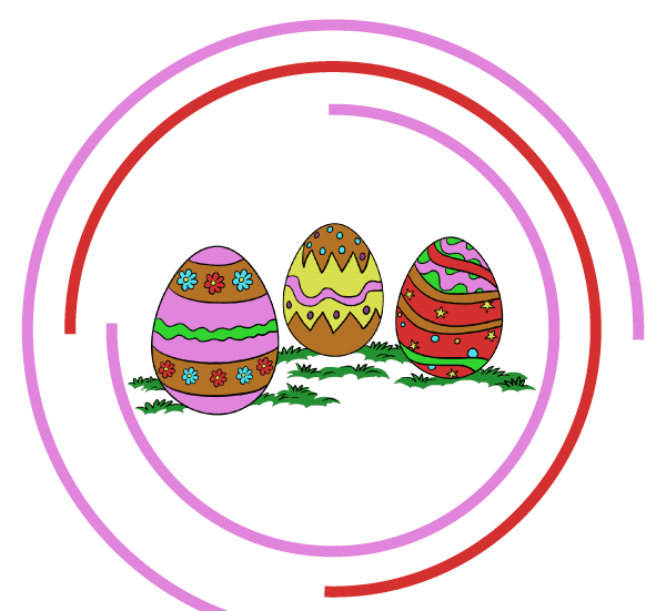 Рисунки Пасхи и яиц карандашом