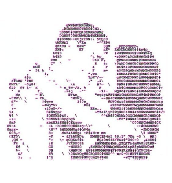 Рисунки буквами и символами на черном фоне