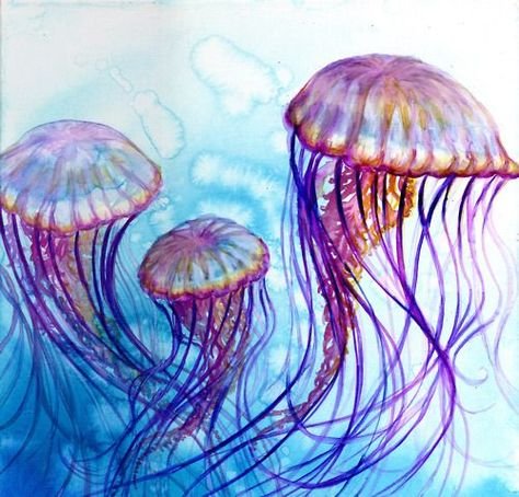 Медузы цветы живопись