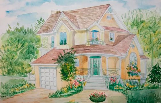 Красивый дом рисунок