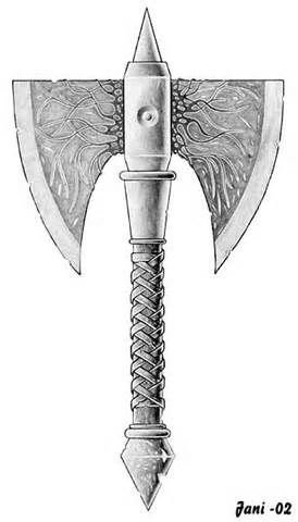 Трафарет на лезвие топора