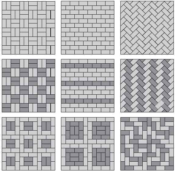 Схема укладки брусчатки 200х100