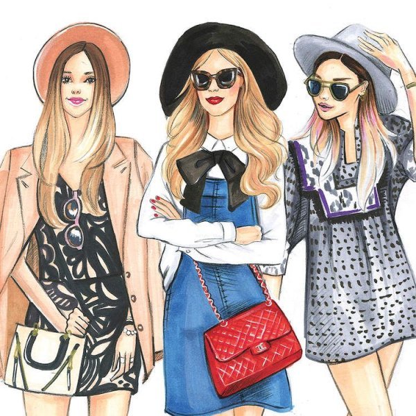 Нарисовать модную девочку