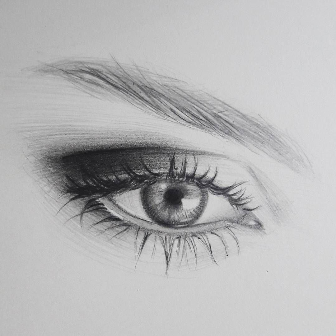 Женские глаза карандашом