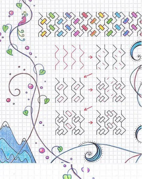 Узоры по клеточкам в тетради