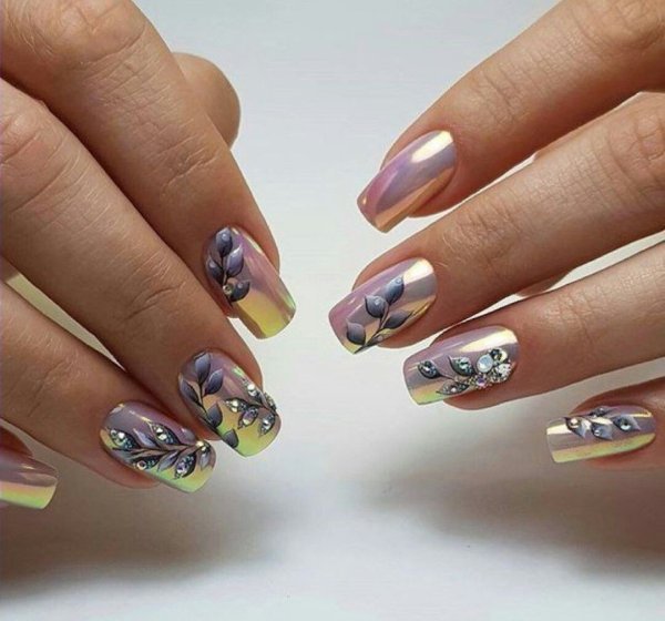 Ногти втирка зеркальная розовая