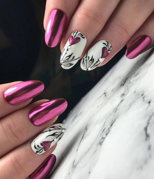 Маникюр втирка с блестками