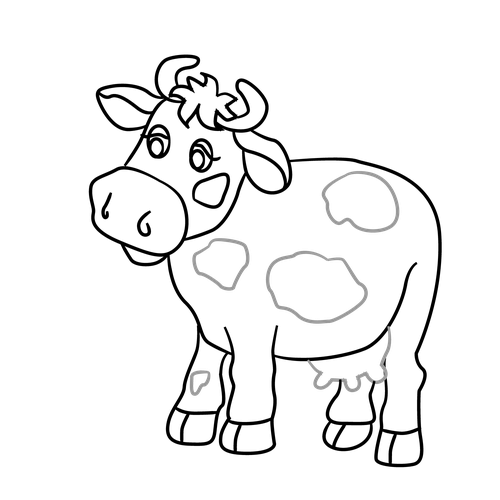 Корова для рисования для детей