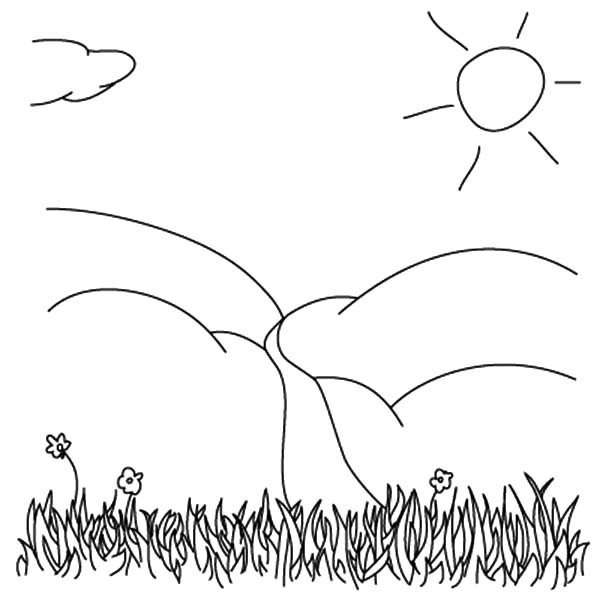 Равнинный пейзаж рисунок