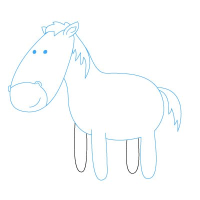 Схема рисования лошадки для детей ДОУ