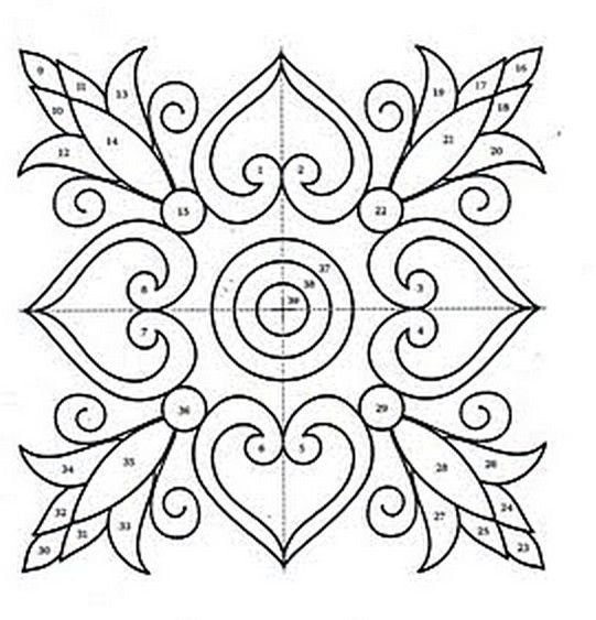 Симметричный орнамент в квадрате