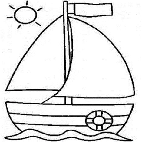 Раскраска. Кораблик