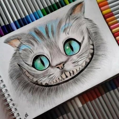 Чеширский кот карандашом