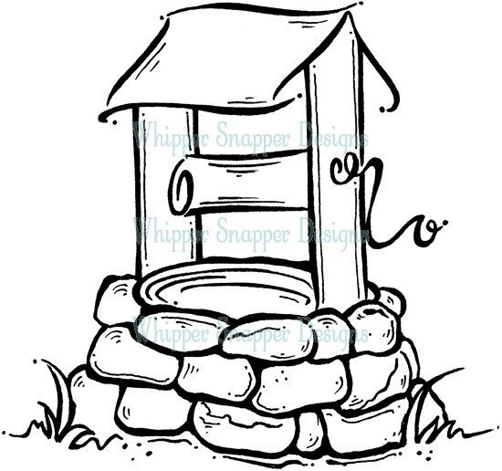 Колодец рисунок чб