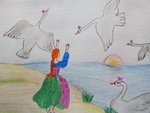 Нарисовать Дикие лебеди Андерсен