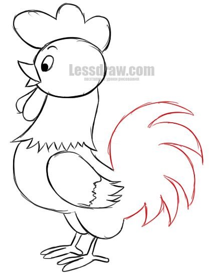 Рисование петушок