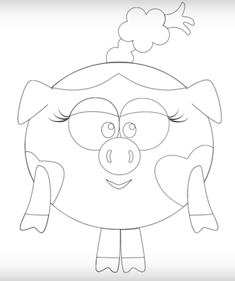 Нюша карандашом Смешарики