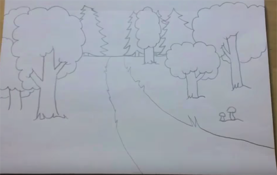 Рисунок леса простой