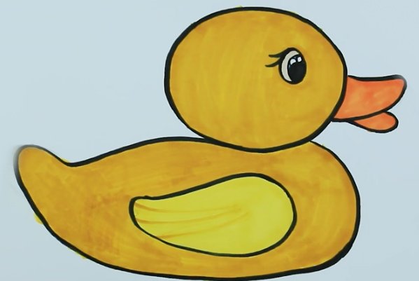 Рисунок утенка для детей карандашом