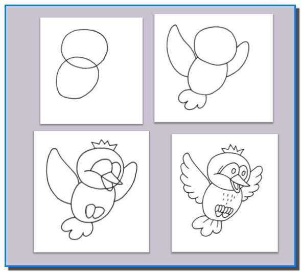 Последовательное рисование для детей