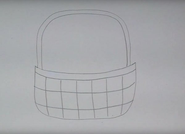 Раскраска корзина с цветами