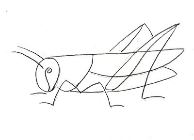 Нарисовать кузнечика