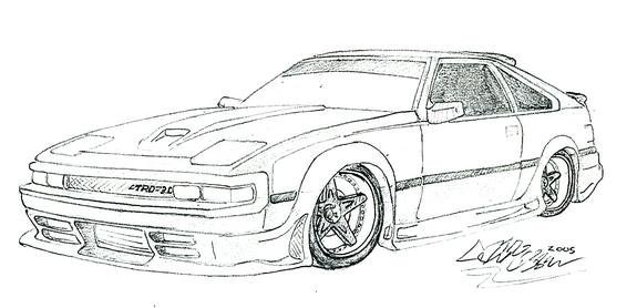 Тойота Супра карандашом