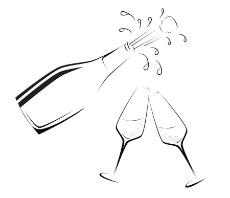 Шампанское раскраска
