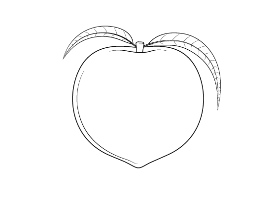 Персики мультяшные