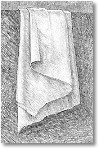 Драпировка ткани карандашом