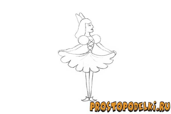 Рисунок Дюймовочки поэтапно