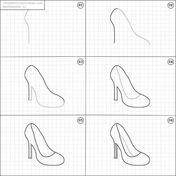 Рисование обуви пошагово