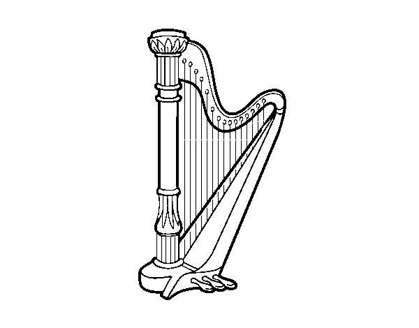 Арфа рисунок с нотами