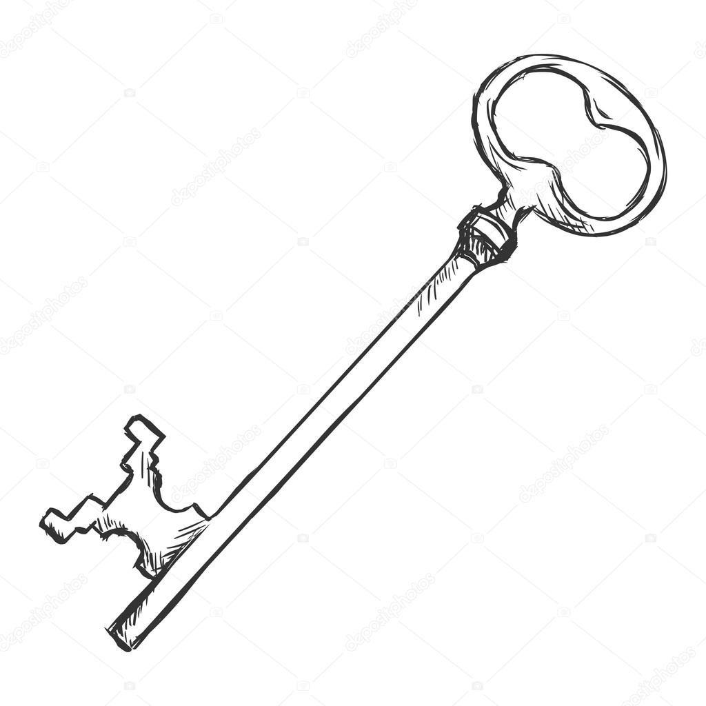 Изображение старинного ключа для вырезания