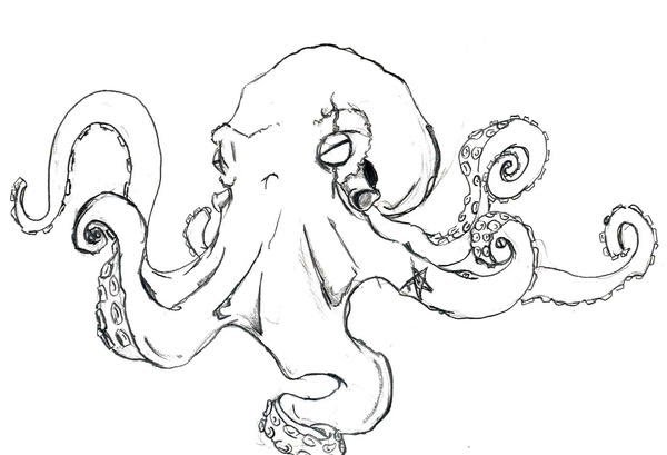 Кракен нарисовать поэтапно