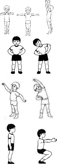 Схема упражнений зарядки для детей